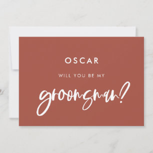 Tarjeta de propuesta de padrino de boda de ladrill