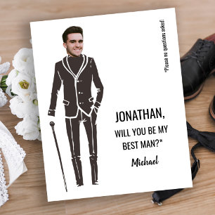 Tarjeta de propuesta de padrino de boda divertida 