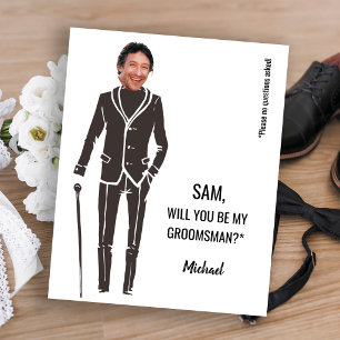 Tarjeta de propuesta de padrino de boda divertida 