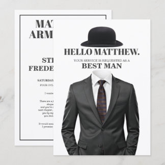 Tarjeta de Propuesta de Padrino de Boda Elegante y