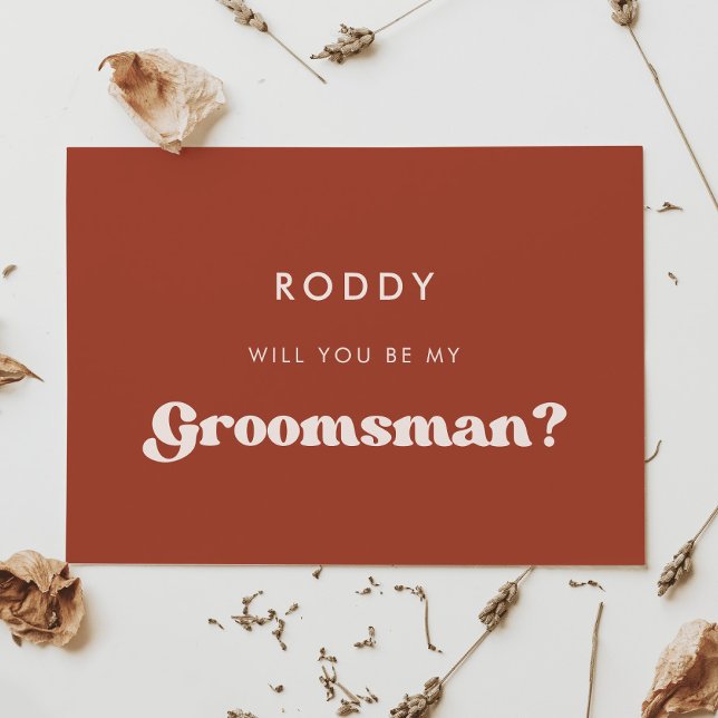 Tarjeta de propuesta de padrino de terracota retro (Subido por el creador)