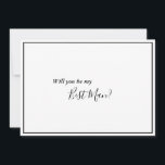 Tarjeta de propuesta de padrino elegante moderna<br><div class="desc">Esta elegante tarjeta de propuesta de padrino moderna es perfecta para tu boda minimalista moderna. Este diseño presenta caligrafía simple negra con un fondo neutro blanco para combinar con tu boda clásica tradicional o boda boho minimalista en primavera, verano, otoño o invierno. Por favor, no dude en hacernos llegar cualquier...</div>