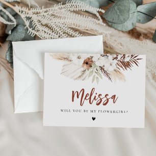 tarjeta de propuesta de pampas grass boho bridesma