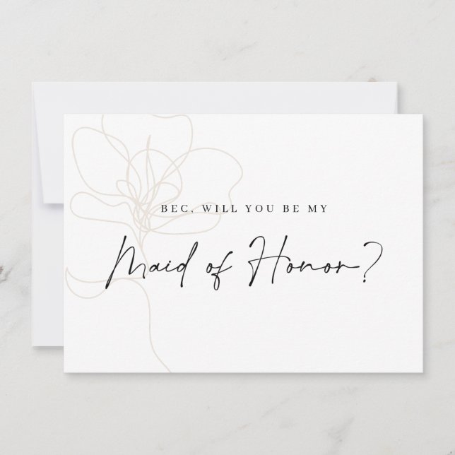 Tarjeta de propuesta de Rosa ilustrada para la dam (Anverso)