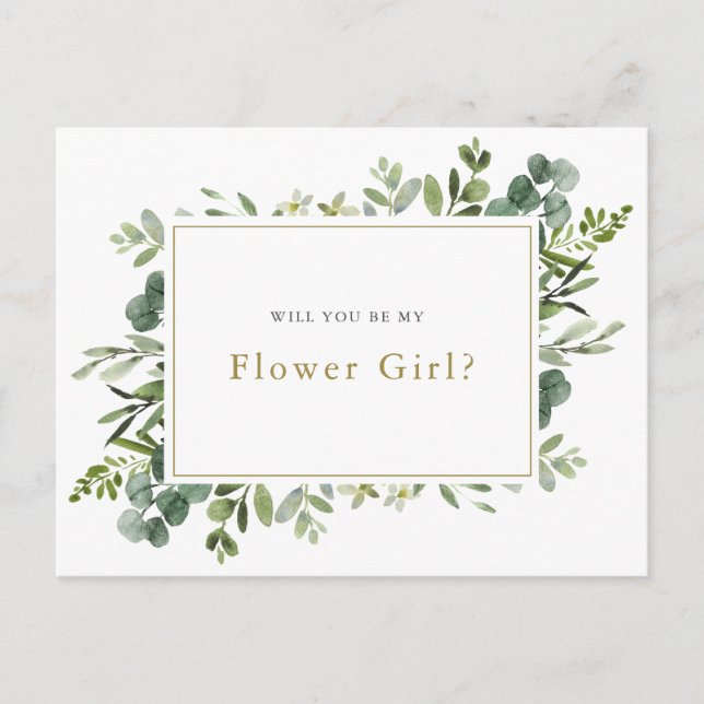 tarjeta de propuesta de "¿Serás mi dama de flores? (Anverso)