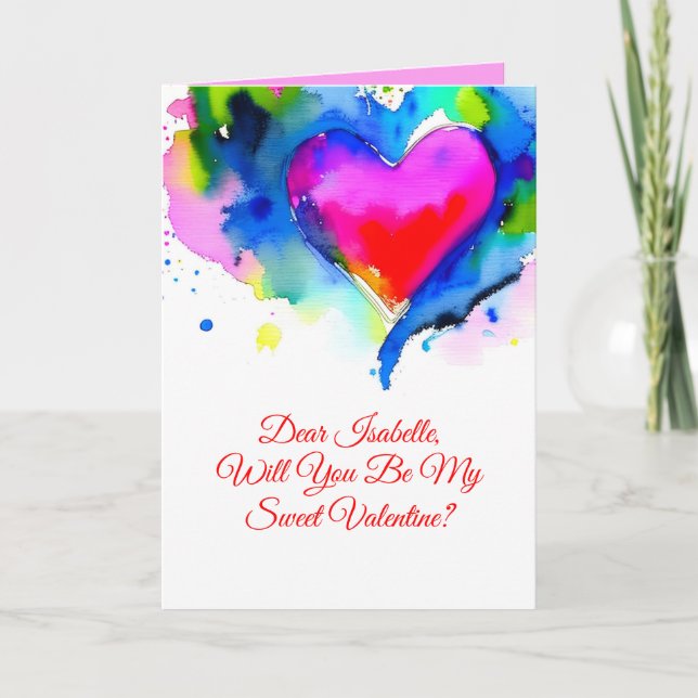 Tarjeta de propuesta del Día de San Valentín con p (Anverso)