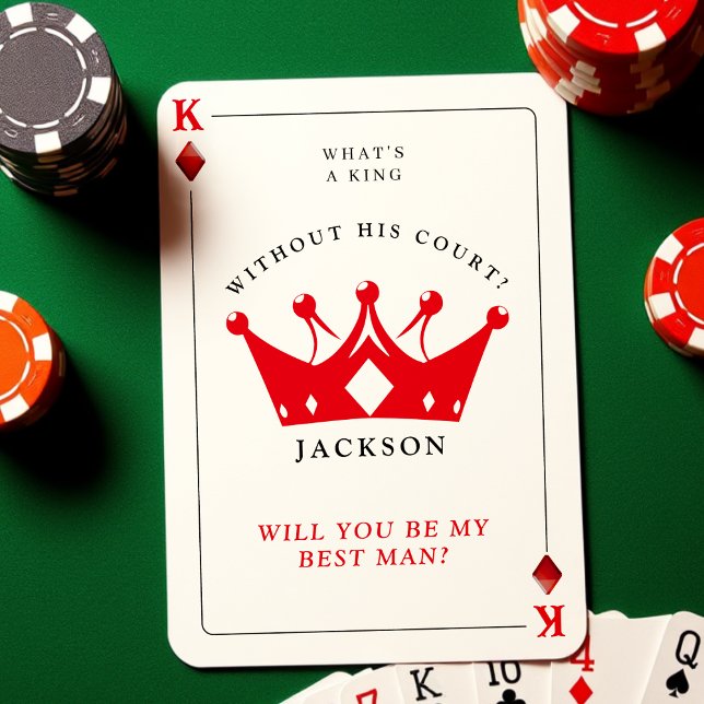 Tarjeta de propuesta del mejor hombre del jugador  (King of Diamonds Poker Best Man Proposal Card
)