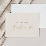 Tarjeta de propuesta Delicada de Oro y Crema para<br><div class="desc">Esta delicada tarjeta de presentación de oro y crema es perfecta para un boda moderno. El romántico diseño minimalista presenta una encantadora y elegante tipografía de champán amarillo dorado sobre un fondo de marfil crema con un aspecto limpio y sencillo. Personalizar la tarjeta con el nombre de la novia y...</div>