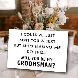 Tarjeta de propuesta divertida para Groomsman   Ho