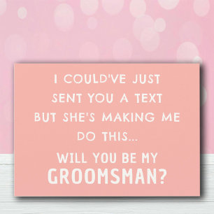 Tarjeta de propuesta divertida para Groomsman   Ta