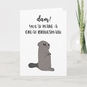 Tarjeta de propuesta divertida para la dama de hon