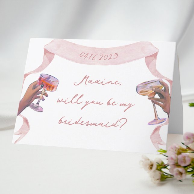 Tarjeta de propuesta elegante personalizada para l (perfect little card to propose to your bridesmaids! )