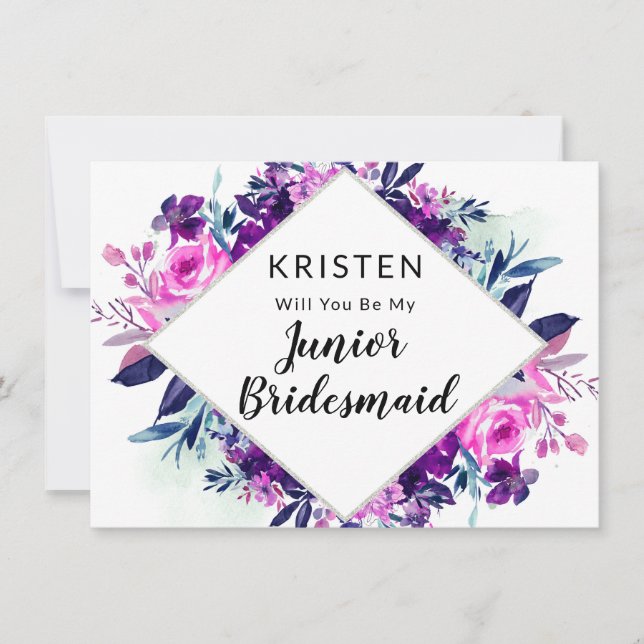 Tarjeta de propuesta floral encantada Jr. Bridesma (Anverso)