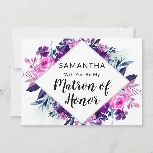Tarjeta de propuesta floral encantada Matron de ho (Anverso)