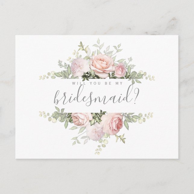 Tarjeta de propuesta Floral para dama de honor (Anverso)