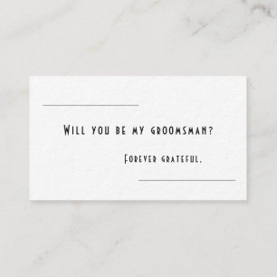 Tarjeta de propuesta Groomsman