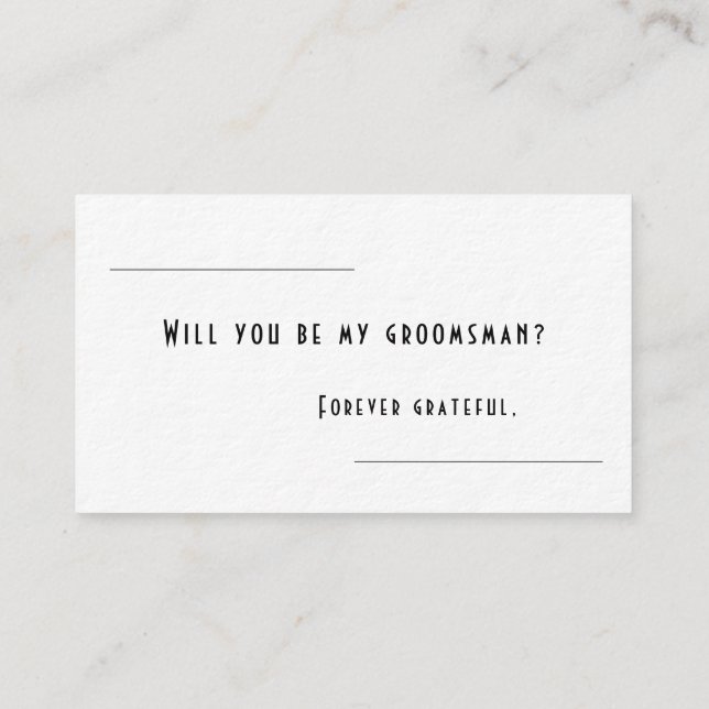 Tarjeta de propuesta Groomsman (Reverso)
