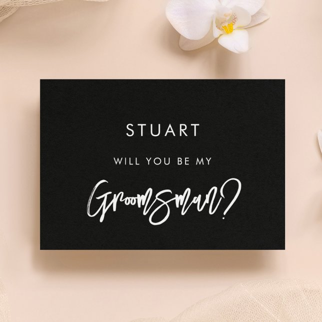 Tarjeta de propuesta Groomsman moderna contemporán (Subido por el creador)