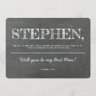 Tarjeta de propuesta Groomsman simple y dulce