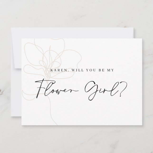 Tarjeta de propuesta ilustrada para niñas Rosas (Anverso)