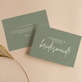 Tarjeta de propuesta mínima de Boho Sage Green Bri