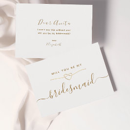 Tarjeta de propuesta Mínima de Script Bridesmaid