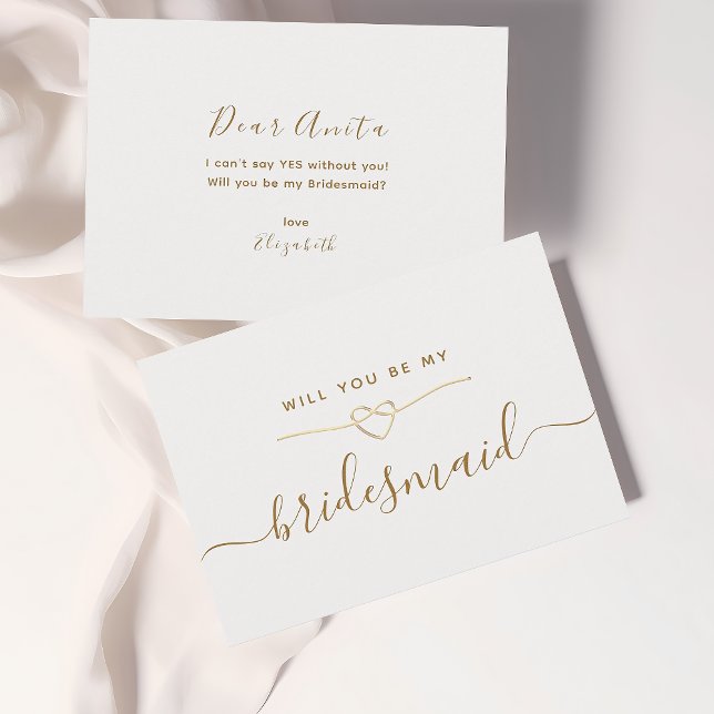 Tarjeta de propuesta Mínima de Script Bridesmaid (Subido por el creador)