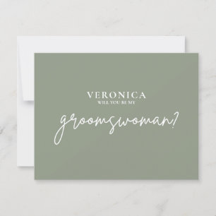 Tarjeta de propuesta mínima para Boho Sage Green G