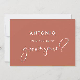 Tarjeta de propuesta moderna de arcilla roja