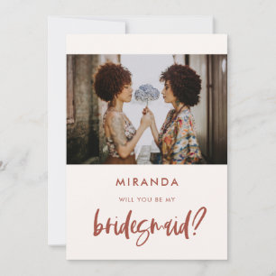 Tarjeta de propuesta moderna de la dama de honor r