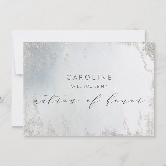 Tarjeta de propuesta Ombre Dusty Blue Matron of Ho (Anverso)