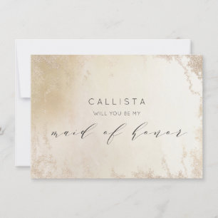 Tarjeta de propuesta Ombre Yellow Gold Luxe Maid o