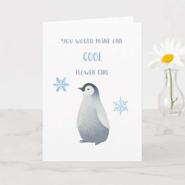 Tarjeta de propuesta para chicas pingüinas (Planta pequeña)