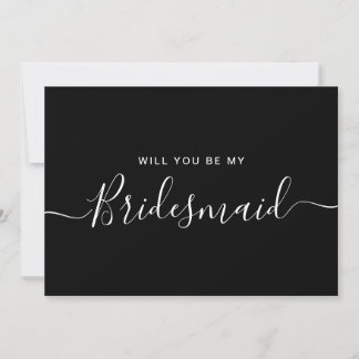 Tarjeta de propuesta para dama de honor minimalist