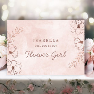 Tarjeta de Propuesta para Dama de Honor Rosa y Dor
