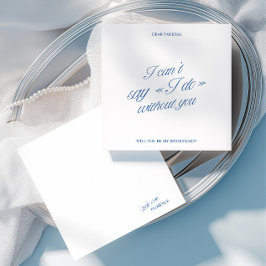 Tarjeta de Propuesta para Damas de Honor Azul y Bl