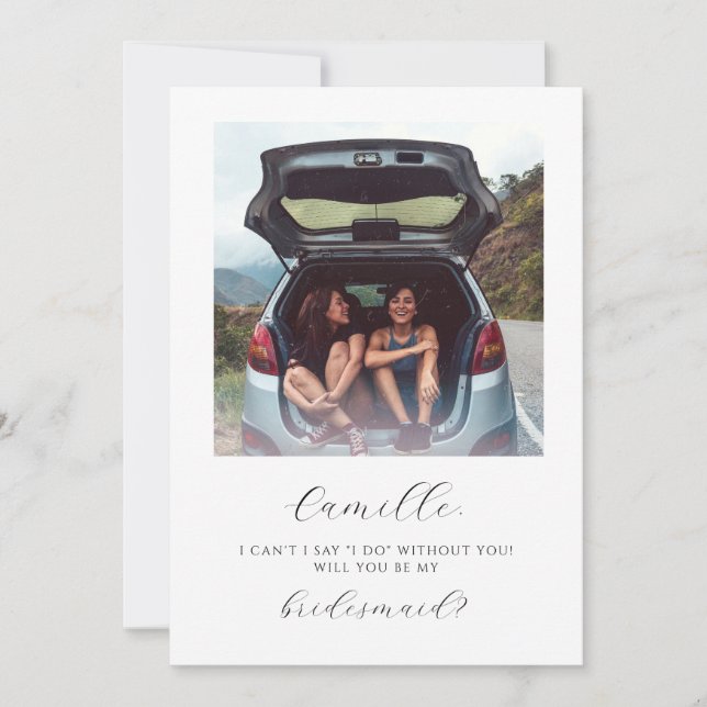 Tarjeta de Propuesta para Damas de Honor con Foto  (Anverso)