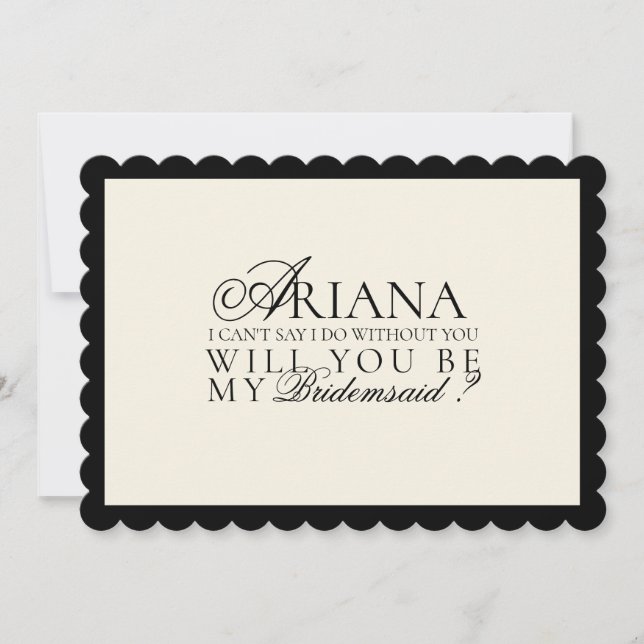 Tarjeta de Propuesta para Damas de Honor con Letra (Anverso)