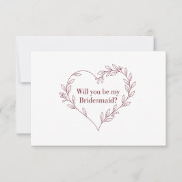 Tarjeta de Propuesta para Damas de Honor Minimalis