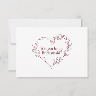 Tarjeta de Propuesta para Damas de Honor Minimalis