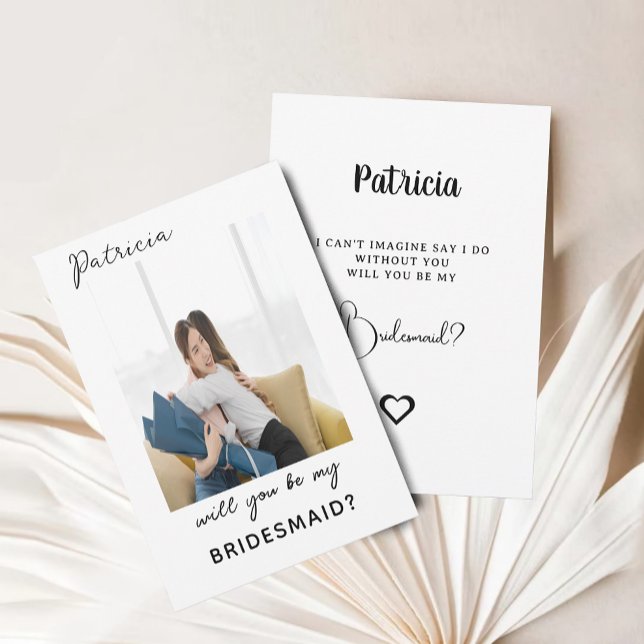Tarjeta de Propuesta para Damas de Honor Minimalis (Elegant Ivory Bridesmaid Proposal Card)