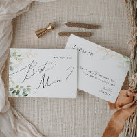 Tarjeta de propuesta para el mejor hombre de oro y