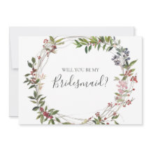 Tarjeta de propuesta para la dama de honor botánic