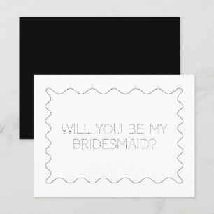 Tarjeta de propuesta para la dama de honor con ond