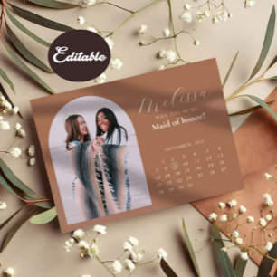 Tarjeta de propuesta para la dama de honor de la A