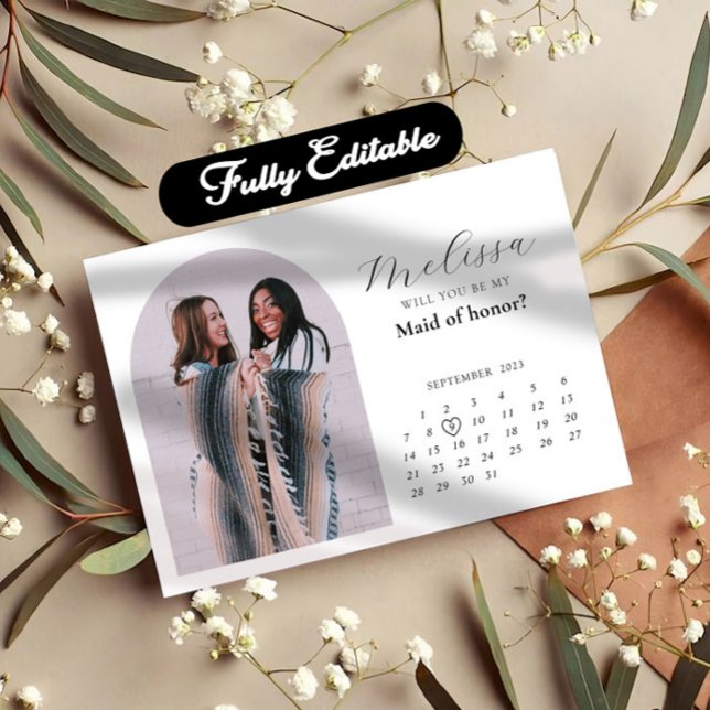 Tarjeta de propuesta para la dama de honor moderna (Subido por el creador)