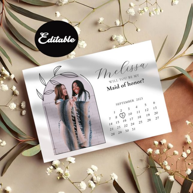 Tarjeta de propuesta para la dama de honor moderna (Subido por el creador)