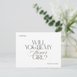 Tarjeta de Propuesta para Niña de las Flores Blanc