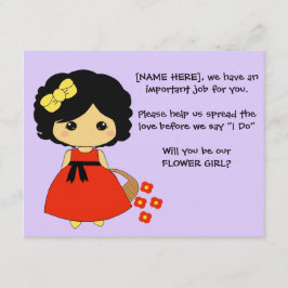 Tarjeta de propuesta para niña de las flores - Cab