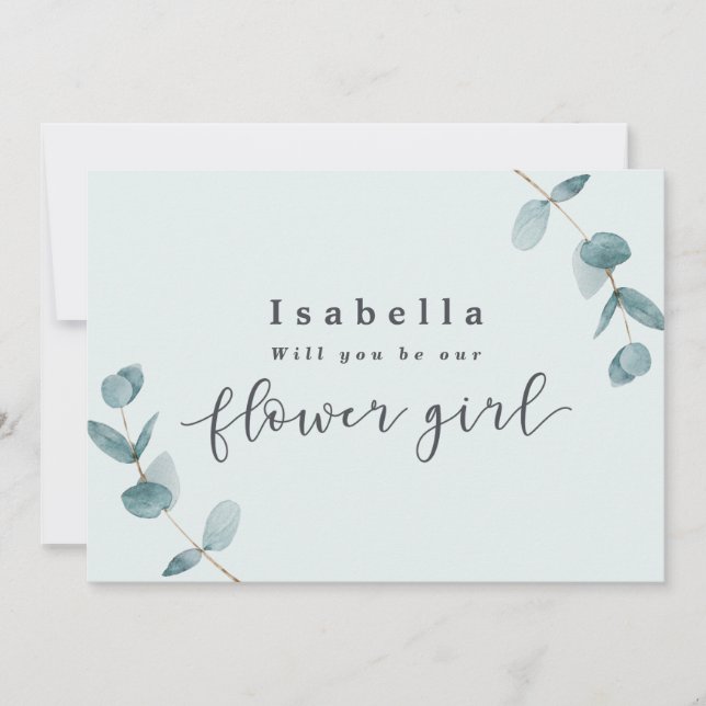 Tarjeta de Propuesta para Niña de las Flores con H (Anverso)